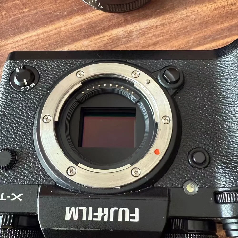 Fujifilm X-T3 Black Mirrorless Camera with Black XF Lens and Gold Accent